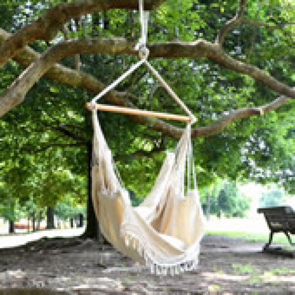 画像1: Hammock Life　ブラジリアンチェアハンモック フリンジ付（2）オフホワイト(クロチェット) (1)