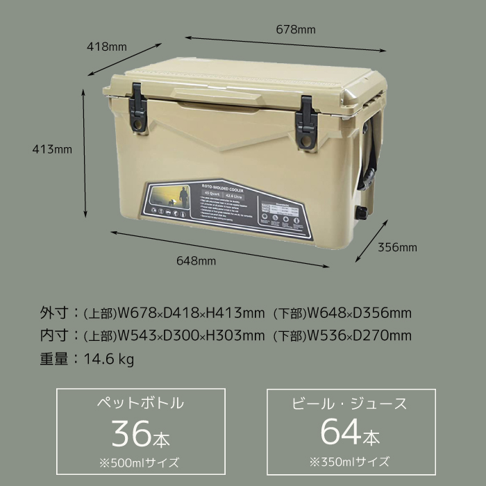 アイスエイジ クーラーボックス 45QT 42.6L (ICE AGE)